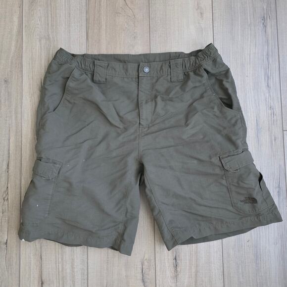 The North Face Olive Green Nylon Cargo Shorts Hiking Fishing Men Sz L - Picture 4 of 12